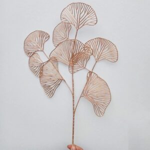 Cành Lá Rẻ Quạt Nhũ Màu Vàng (9 Lá)///HB