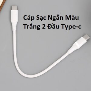 Cáp Sạc Ngắn Màu Trắng 2 Đầu Type-c. VM