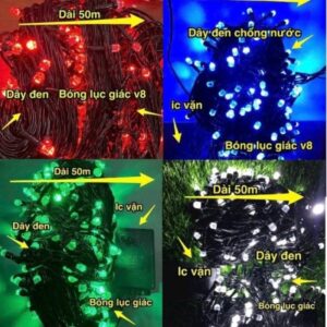 (Dây Đen) Đèn Led Khoảng 35 đến 40M Sáng Đỏ///HB