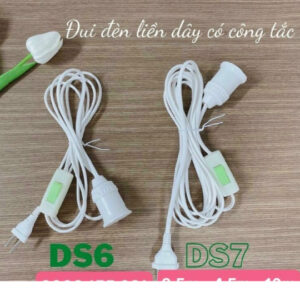 Đui Đèn Liền Dây Công Tắc Kenno DS7 4M5/ 2M5/1M5 và Đui Đèn E27 Có Công Tắc, Phích Cắm Tròn - Kenno DS7 4M5