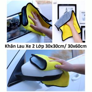 Khăn Lau Xe 2 Lớp 60 X 30cm Chữ Nhật/ 30 X 30cm Vuông