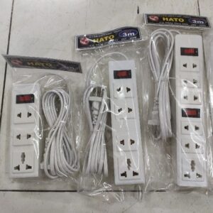 Ổ cắm điện Hato trắng dây 3M (2 cổng tắc 6 ổ cắm)/ (1 cổng tắc 4 ổ cắm)/ (1 cổng tắc 3 ổ cắm)