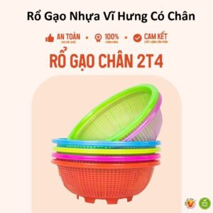 Rổ Gạo Nhựa Vĩ Hưng Có Chân 6556. 4T2 (42cm)/ 6494. 3T6 (36cm)/ 6495. 3T2 (32cm)/ 6493. 2T8 (28cm)/ 6492. 2T4 (24cm)