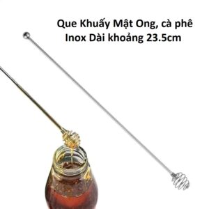 Que Khuấy Mật Ong, cà phê Inox Dài khoảng 23.5cm