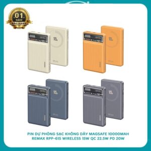 Pin dự phòng sạc nhanh không dây 15W Remax RPP-615 10.000mah. VN
