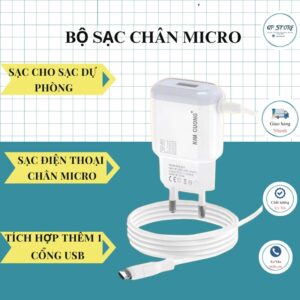 Cục Sạc nhanh 2.1a Kim Cương KMG-823 Micro