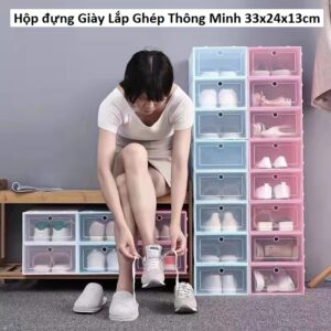 Hộp đựng Giày Lắp Ghép Thông Minh 33x24x13cm. KSWT