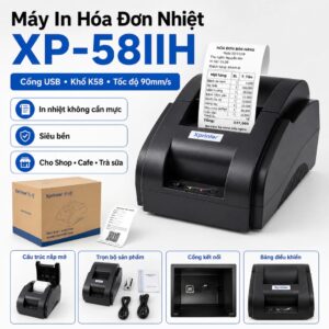 Máy In Hoá Đơn XPRINTER 58IIH Khổ Giấy K58 (USB). (hàng đặt trong ngày)