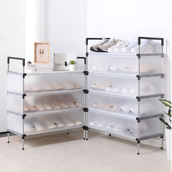 Kệ giày dép khung inox có vách ngăn chắn bụi bẩn, siêu bền BA1397
