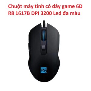 Chuột máy tính có dây game 6D R8 1617B DPI 3200 Led đa màu
