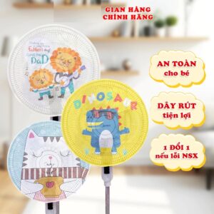 Bọc Trùm Quạt Chống Bụi Có Dây Rút Lưới Hình Thú