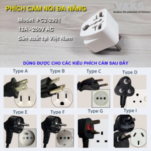 Phích Nối Chuyển Đổi Đa Năng 2 Ra 3 PC2-2901