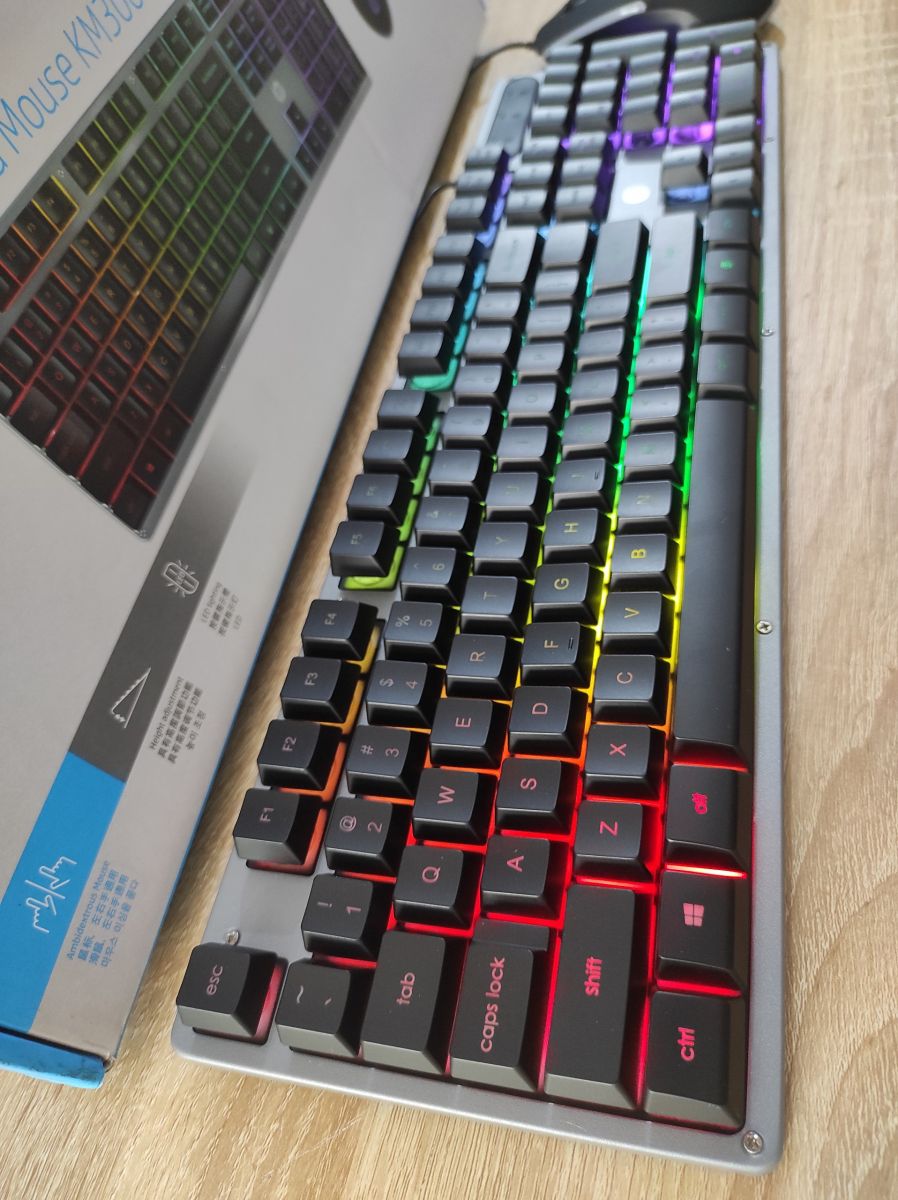 Bộ Bàn Phím Và Chuột Hp Có Dây Chuyên Game Led 7 Màu Km300F