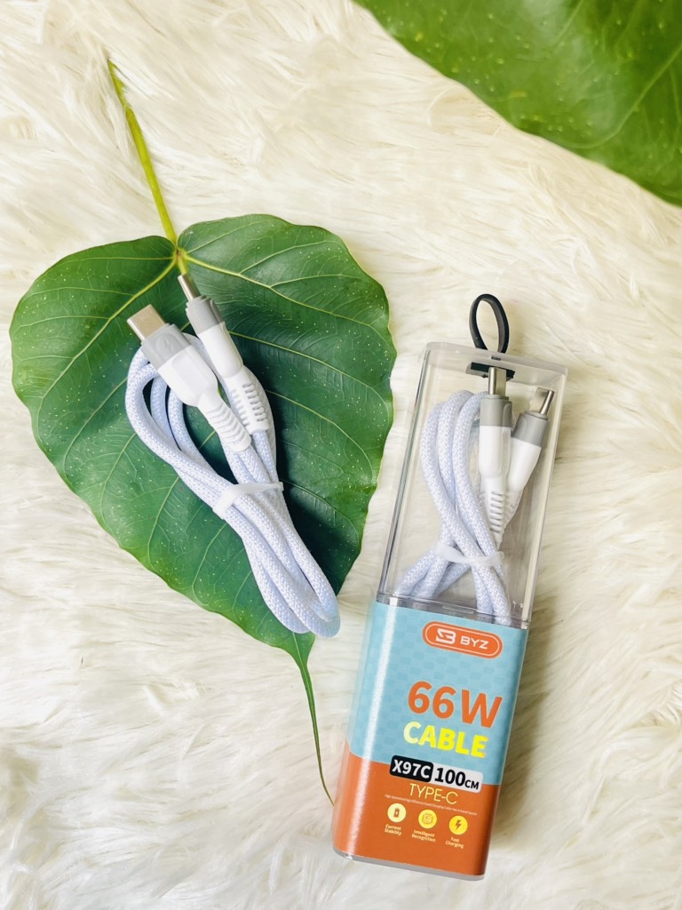 CÁP SẠC NHANH 66W BYZ X97 2 ĐẦU TYPE C (TYPE C RA TYPE C (C-C
