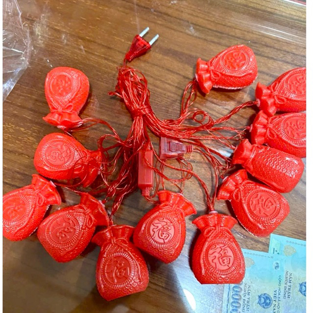 Đèn Lồng Cắm Điện Hình Túi Tiền Thần Tài 12 Đèn 4M | Shopee Việt Nam