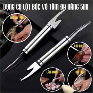 Dụng Cụ Lột Bóc Vỏ Tôm, Dao Làm Lòng Gà Vịt, Mổ Cá Cạo Vảy 5in1