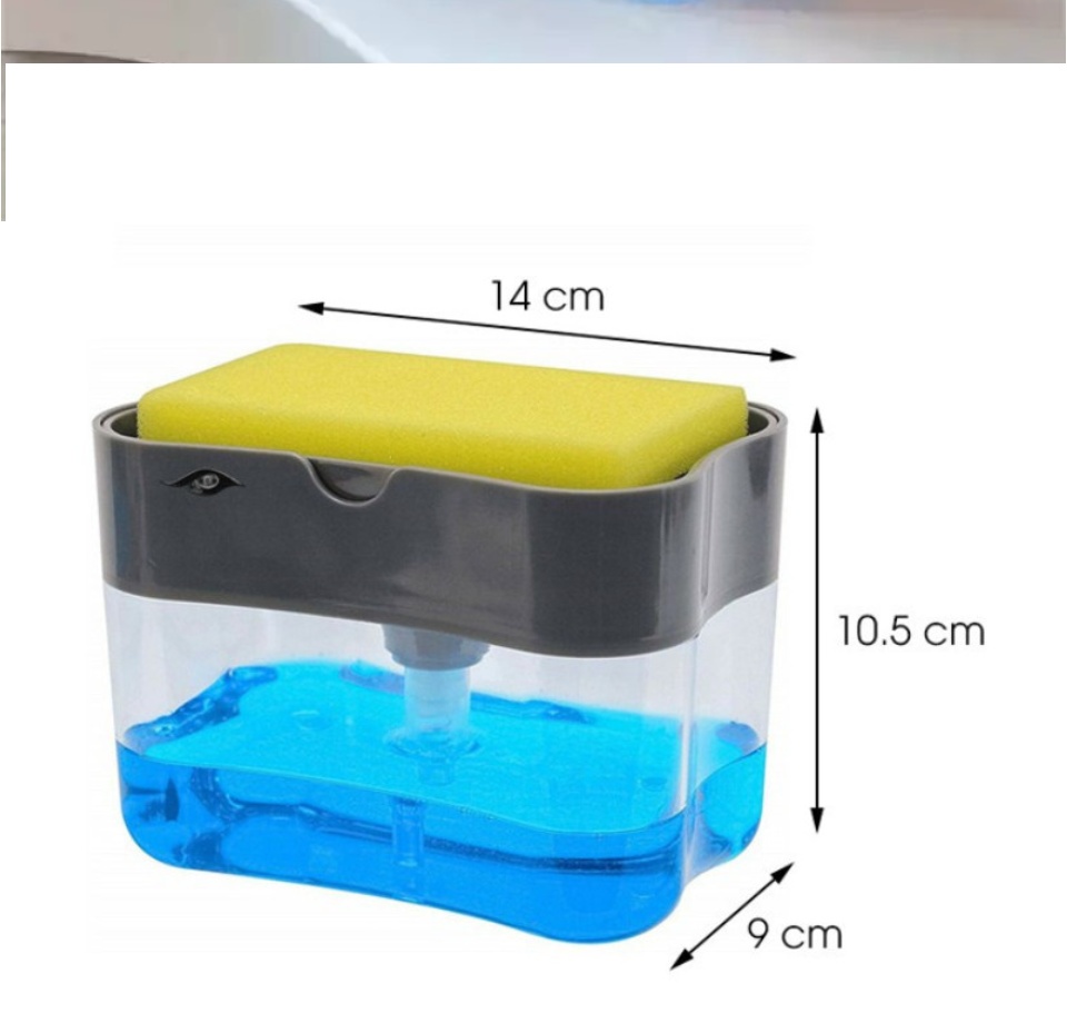 Hộp đựng nước rửa chén thông minh, có vòi bơm và khay đựng kèm miếng bọt biển 2in1, thiết kế vòi ấn lấy xà bông tạo bọt tiện dụng | Lazada.vn