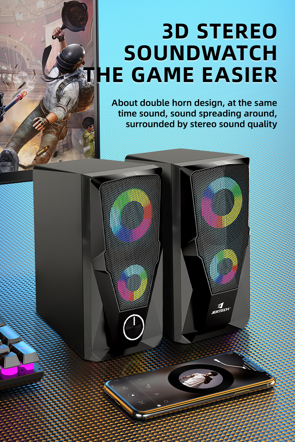 Loa máy tính mini để bàn BAK S6 hiệu ứng đèn LED RGB âm thanh vòm 3D sống  động sắc nét BAK28 | Shopee Việt Nam