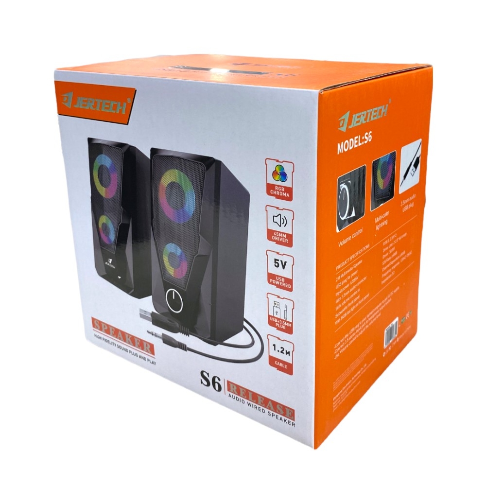 Loa vi tính JERTECH S6 RELEASE có đèn led chính hãng siêu hay [BH 3 tháng]