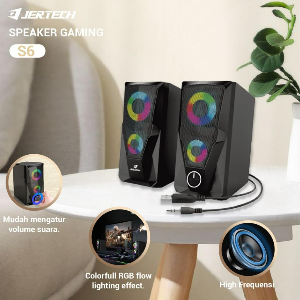 Loa vi tính JERTECH S6 RELEASE có đèn led chính hãng siêu hay [BH 3 tháng]