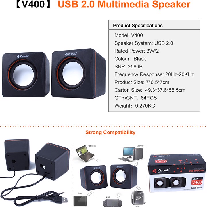 LOA MÁY TÍNH KISONLI V400 2.0 | 9hComputer