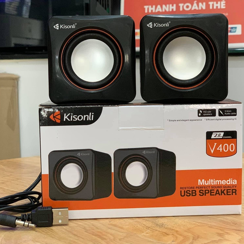 LOA VI TÍNH 2.0 V-400 KISONLI CHÍNH HÃNG - Đa dạng sản phẩm công nghệ, đồ  dùng gia dụng, điện - điện tử