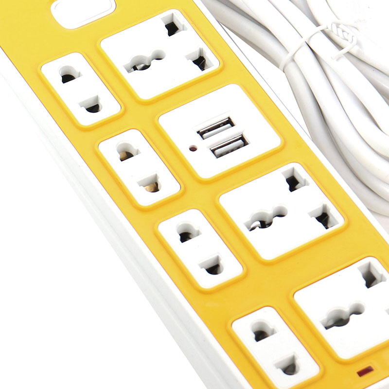 Catalog :: Home & Office :: TOOLS & HOME IMPROVEMENT :: Electrical :: 2 M, Power Strip Extension Wire with USB Port Charger and Safety Protection Socket, 3-Way Extension Socket - The