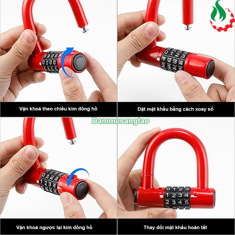 Ổ khóa số chữ U cao cấp khoá 4 số chống trộm an toàn bảo mật