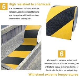 Băng keo chống trơn trượt Sàn, Cầu Thang Nhám (Sọc Vàng Đen) 5Cm x 5M