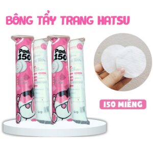 Bông Tẩy Trang Gấu Hồng AURA, RCAMAR, Hatsu 120-150 Miếng