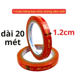Cuộn băng keo chúc mừng năm mới, rộng 1.2cm///3