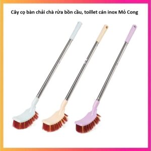 Cây cọ bàn chải chà rửa bồn cầu, toillet cán inox Mỏ Cong