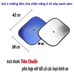 Set 2 miếng tấm che chắn nắng ô tô xốp xanh xám