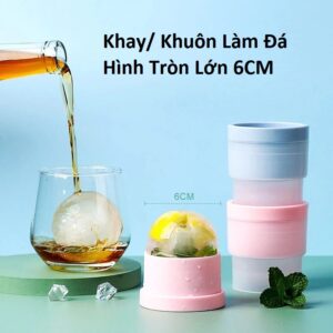 Khay/ Khuôn Làm Đá Hình Tròn Lớn 6CM