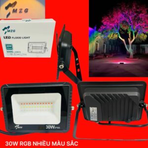 Đèn pha nguồn điện 220v RGB MZG chỉnh nhiêu màu 30W