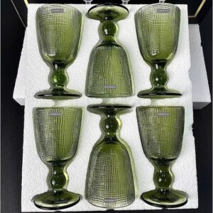 Bộ 6 ly thuỷ tinh vân lưới CRISTA HOME (Xanh) ///DL///1