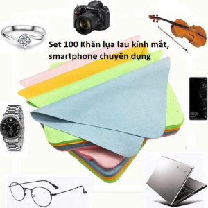 Set 100 Khăn lụa lau kính mắt, smartphone chuyên dụng