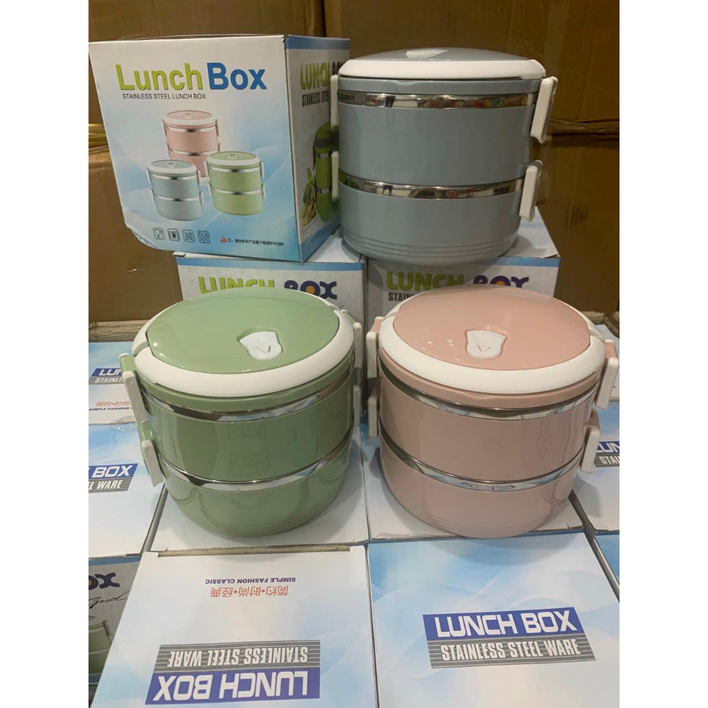 Camen 2 tầng INOX cao cấp có quai xách - cặp lồng lúa mạch 2 ngăn đựng cơm  tiện dụng | Shopee Việt Nam