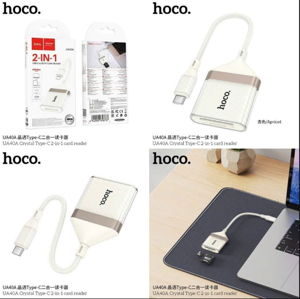 Đầu đọc thẻ 2in1 HOCO UA40A đầu Type C siêu tiện lợi