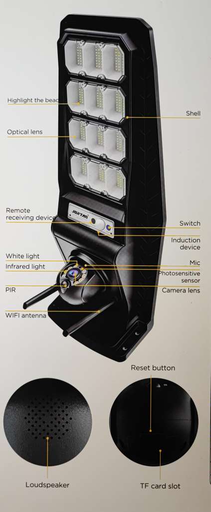 Đèn đường LED năng lượng mặt trời Jortan tích hợp camera IP Wifi - Hệ thống chiếu sáng ngoài trời thân thiện với môi trường kèm chức năng giám sát - Electromann SA