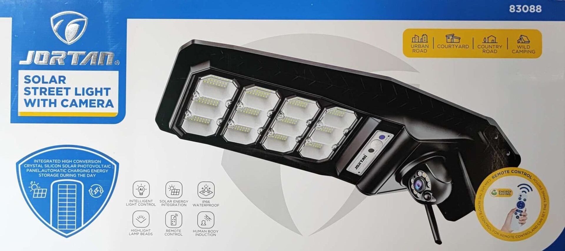 Đèn đường LED năng lượng mặt trời Jortan tích hợp camera IP Wifi - Hệ thống chiếu sáng ngoài trời thân thiện với môi trường kèm chức năng giám sát - Electromann SA