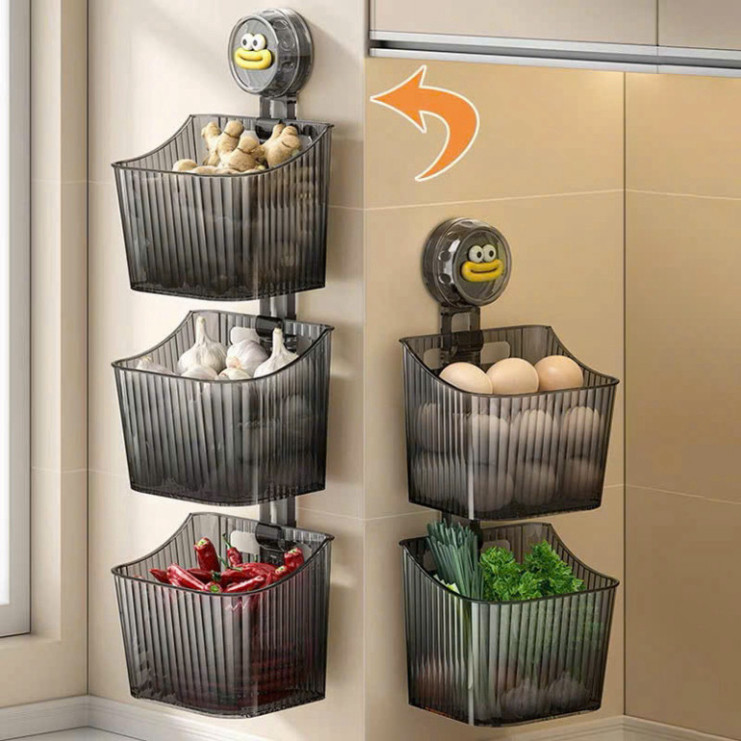 Kệ Để Đồ Đa Năng Cốc Hút Chân Không 3 Tầng - LINH KIỆN LÂM MUSIC