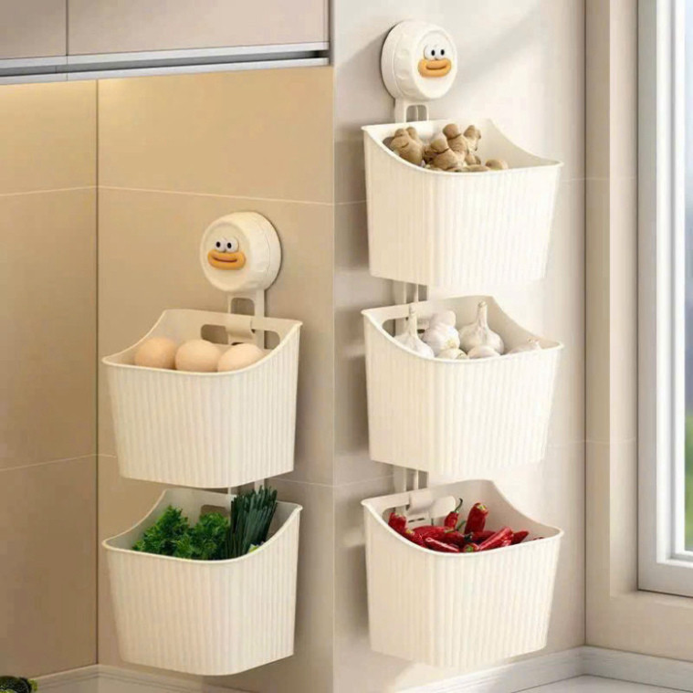 Kệ Để Đồ Đa Năng Cốc Hút Chân Không 3 Tầng - LINH KIỆN LÂM MUSIC