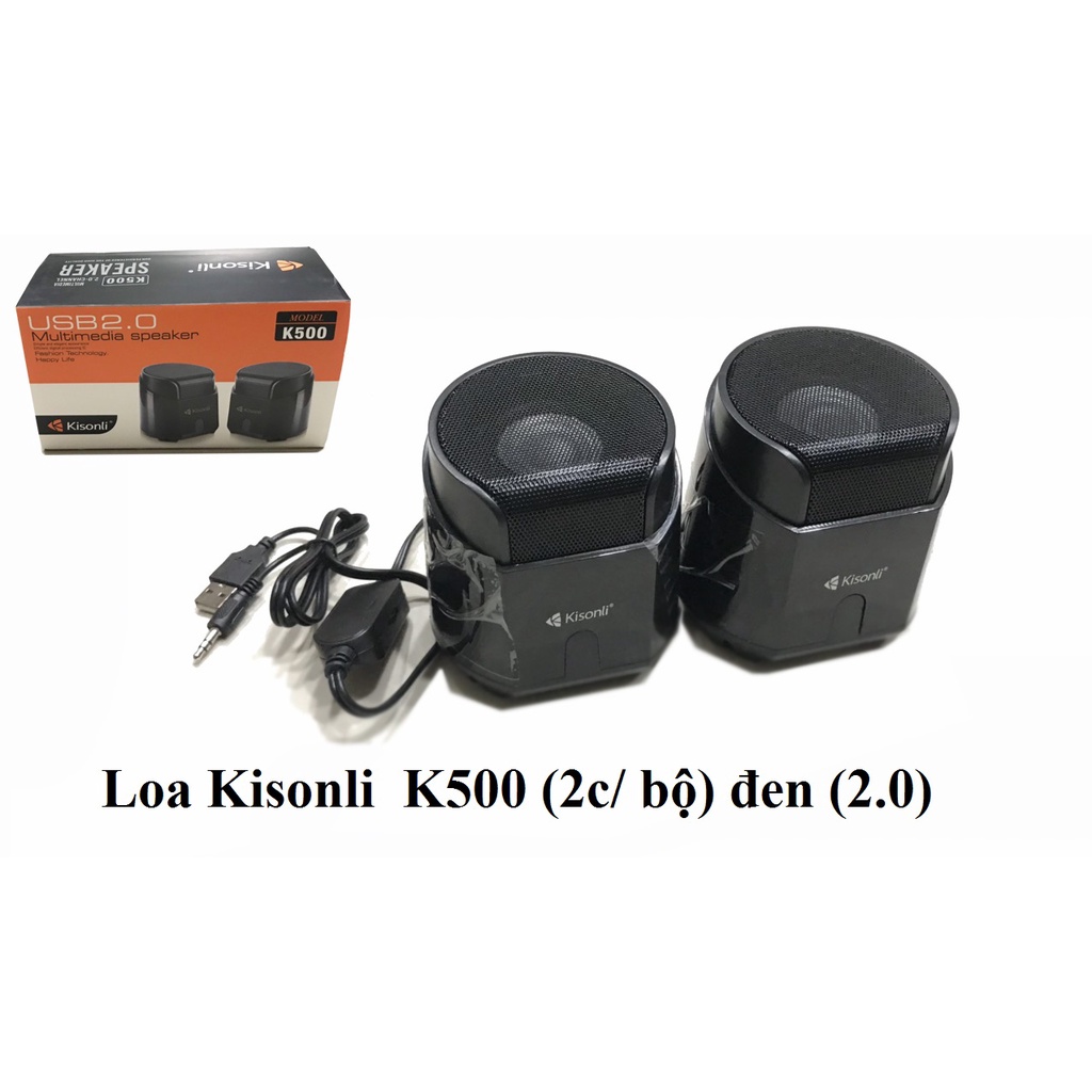 Loa Vi Tính Có Dây USB 2.0 Và 3.5mm 2 Cái/Bộ KISONLI K500 - 2 Màu Đen / Hồng (3W*2) | Shopee Việt Nam