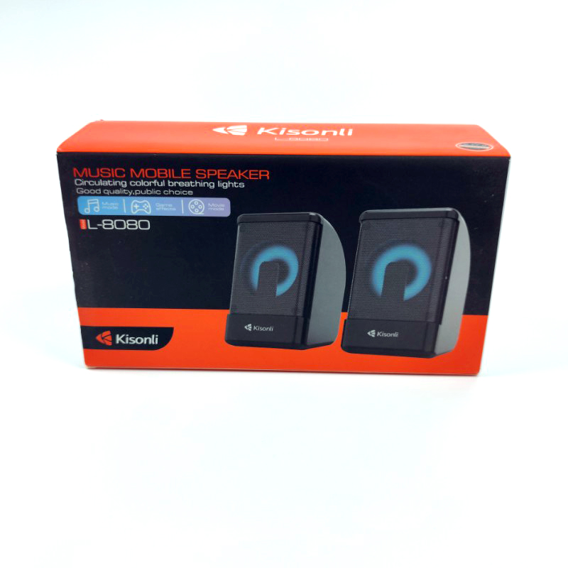 Loa vi tính 2.0 Kisonli L-8080 led RGB chuyên nhạc và game (Đen) Nhất Tín  Computer