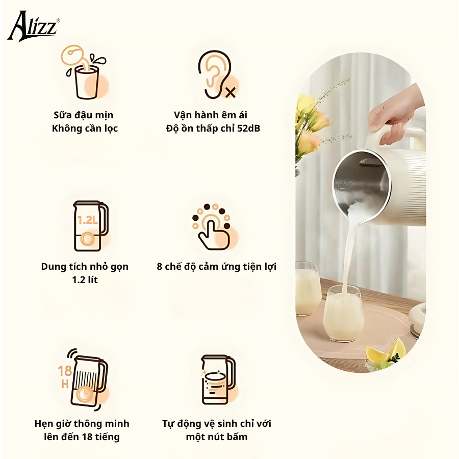 Máy làm sữa hạt ALIZZ AL-14209