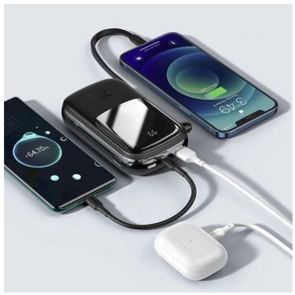 Sạc Dự Phòng Baseus Qpow 10000mah,20000mah 20w kèm dây pin dự phòng Mini Tích Hợp Cáp Di Động Cho Iphone lightning 10000mah sạc nhanh 20W cho ip | Lazada.vn