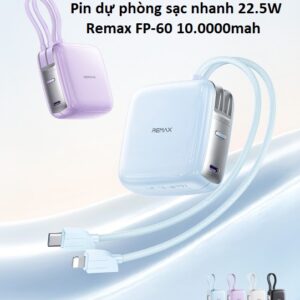 Pin dự phòng sạc nhanh 22.5W Remax  FP-60 10.0000mah. HDDT