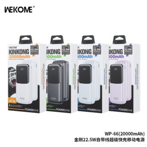 Pin Dự Phòng Sạc Nhanh 22.5W Wekome WP-66 20.000mah/ WP-65 10.000mah. BP - Pin WP-66 20.000mah