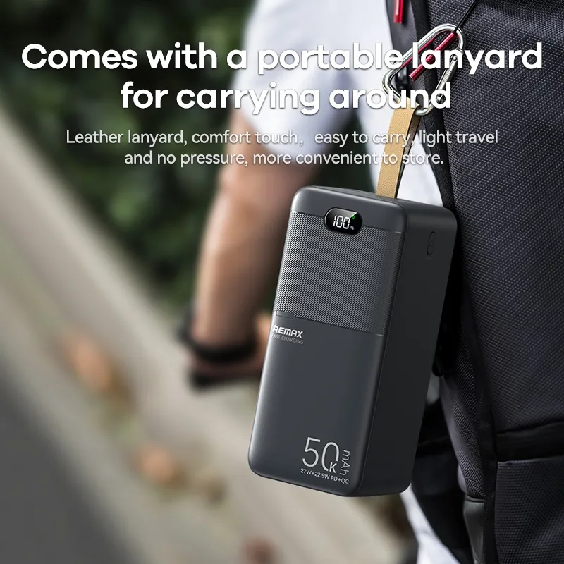 Remax RPP-117 Piloteer Series 50000mAh 27W Fast Charging (PD 27W+QC 22.5W) Power Bank - Black | Daraz.com.bd